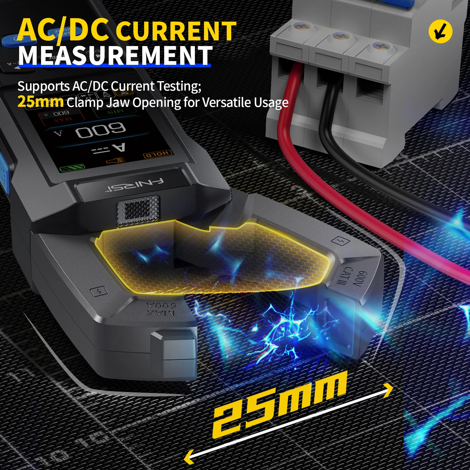 DC AC Current & Voltage Clamp Meter USB Charger 10000 Counts 600A Amperimetric Clamp Tester NCV FNIRSI DMC-100 digital multimeter multimeter tester voltage meter tester