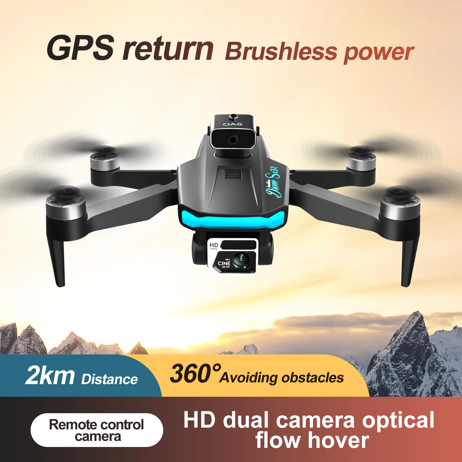 Drones Con Camara 4k DRONE F 169 Fly Cu00e1mara Dual HD, Motor Sin