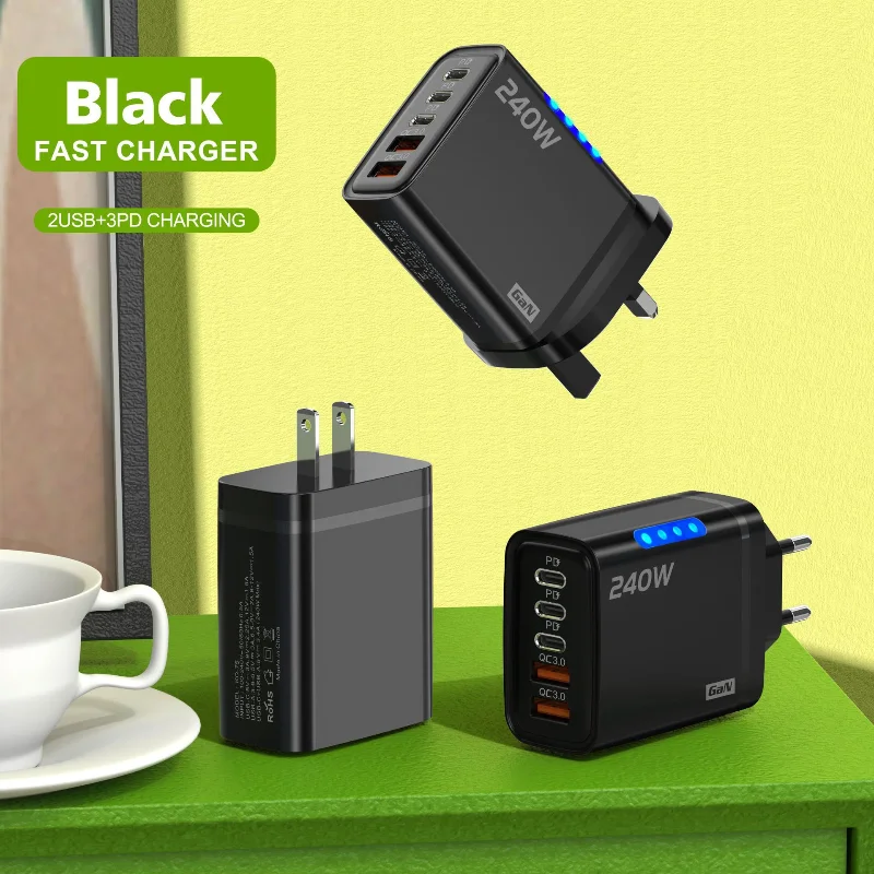 รูปสินค้า อะแดปเตอร์ชาร์จเร็ว GaN 240W 5 พอร์ต ชาร์จได้ทุกอุปกรณ์