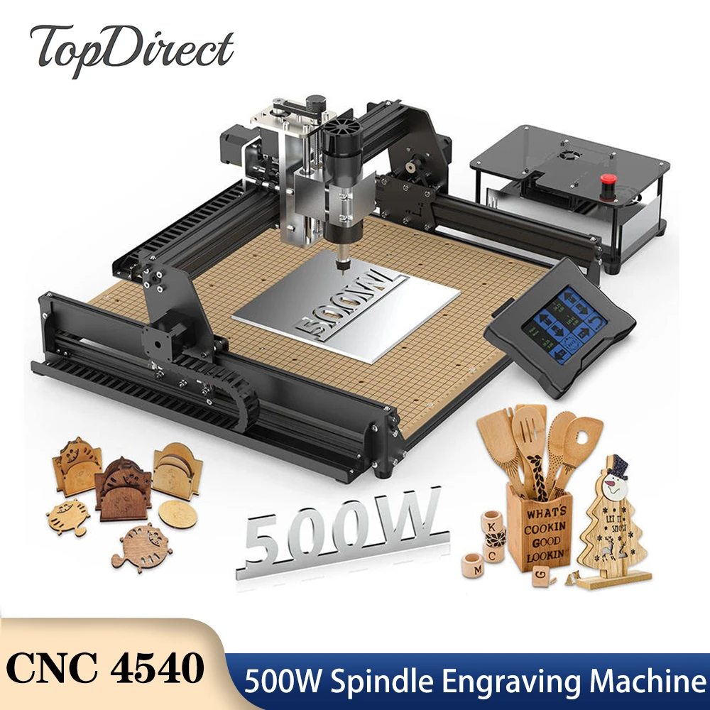 TopDirect CNC 40W Laser Engraving Machine 4540 with 500w Spindle Metal Milling Machine CNC 3D