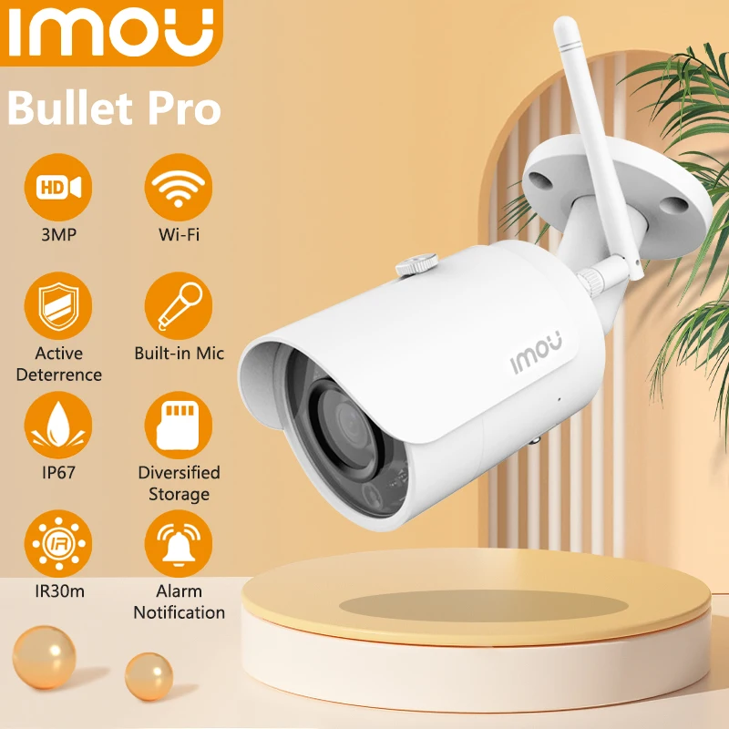

IMOU Bullet Pro Wi-Fi Smart IP cameras,Human & Vehicle Detection | 3MP/5MP Resolution | Full-metal Case