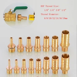 5pcs Brass Hose Fitting 6/8/10/12/14/16/19mm Barb Tail 1/8