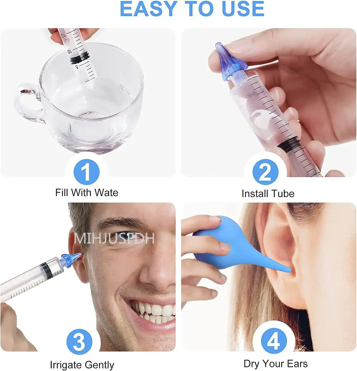 Ear Cleaner Irrigation Kit Ear Wax Removal Tool Water Washing Syringe Comfortable Unique 12/20ML Health Care 4