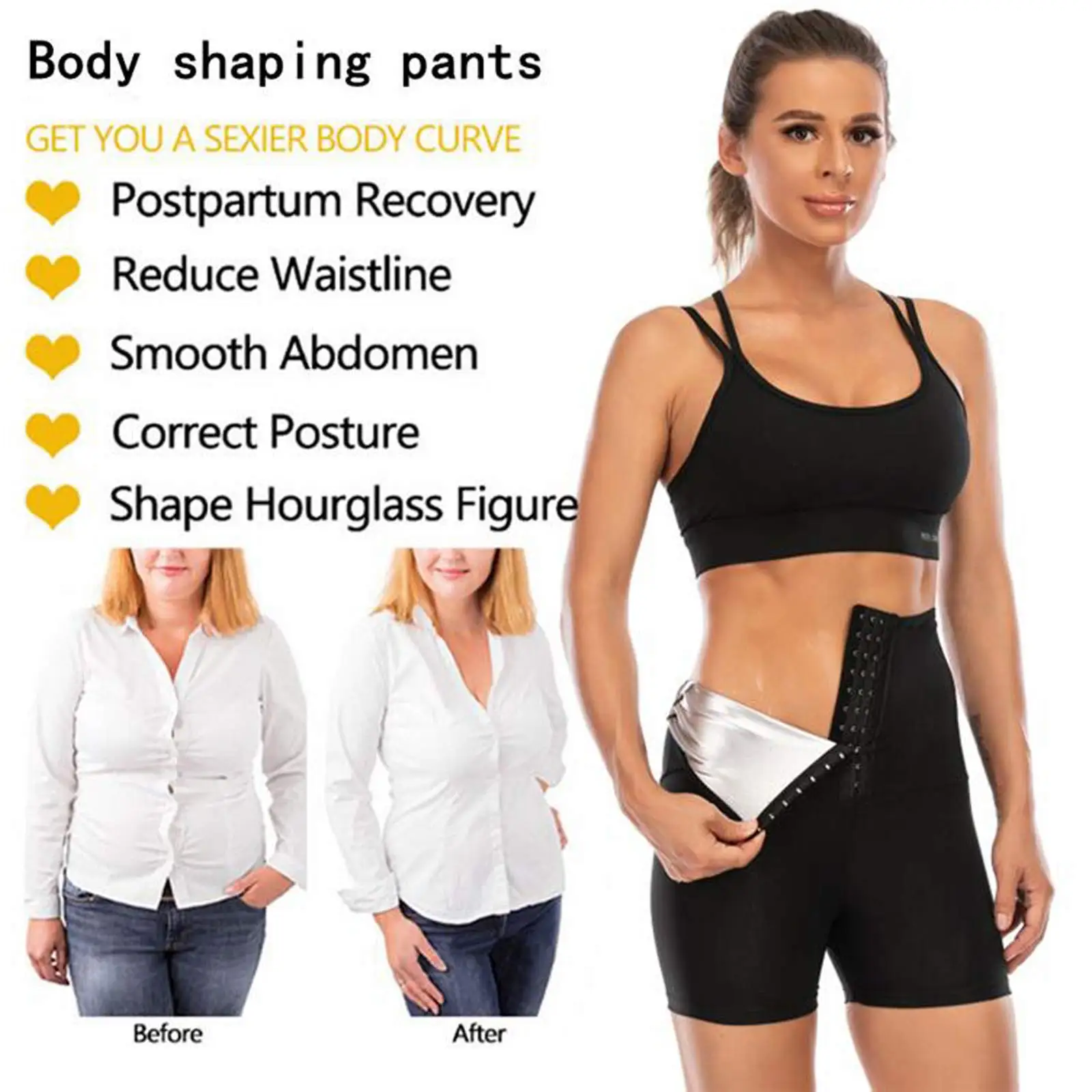 Sauna Sweat Short Pants Suits for Women High Waist Slimming Shorts Compression Thermo Neoprene Workout Body Shaper Thighs Pants