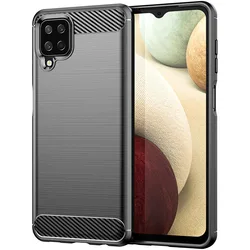 Premium Rubber Carbon Fiber Soft TPU Silicone Phone Case for Samsung F13(4G) (Black)