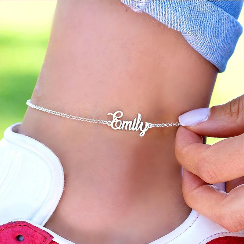 

Stainless Steel Custom Name Anklets for Women Gold Color Waterproof Ankle Bracelet Summer Beach Leg Chain Jewelry Accessories