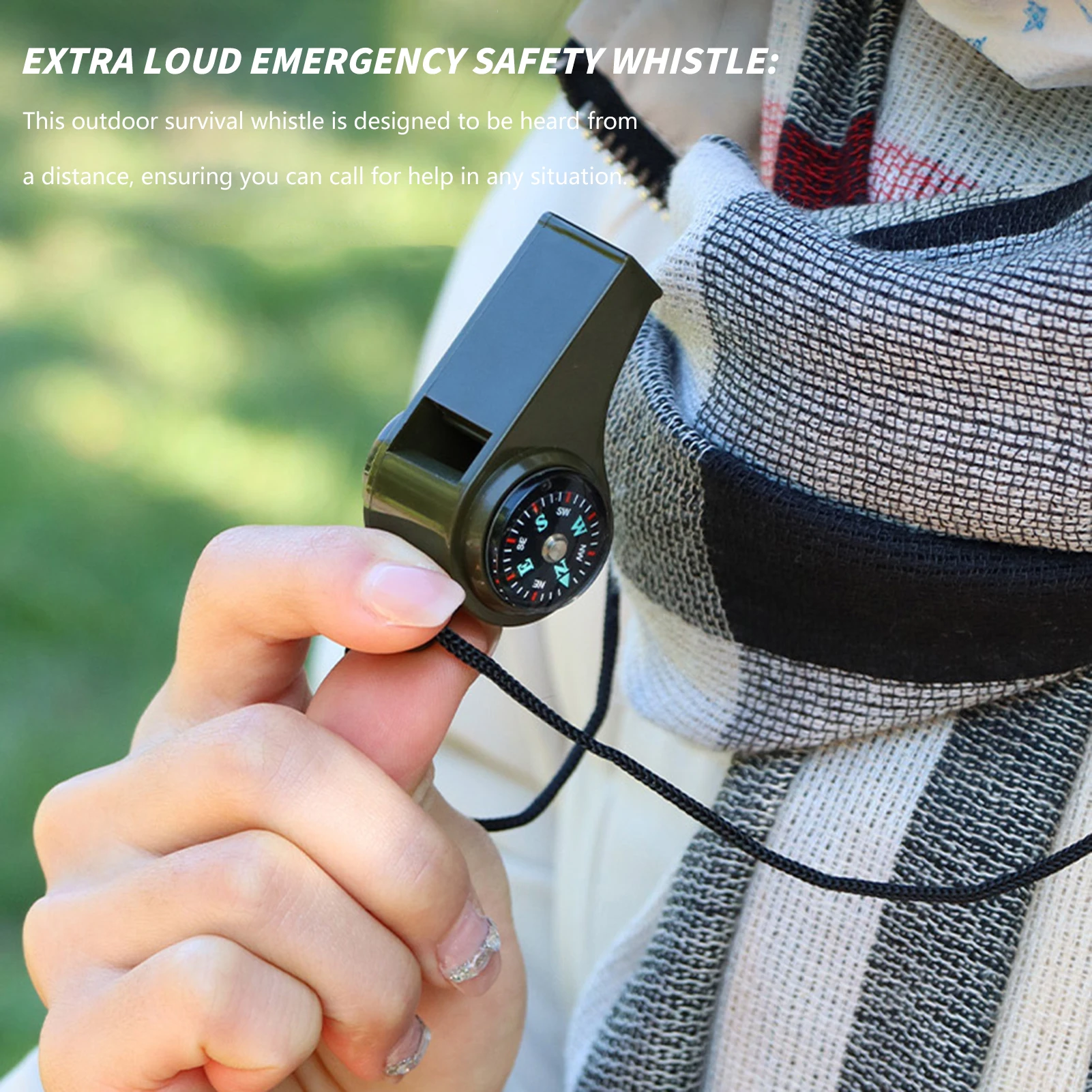 Outdoor High-frequency Survival Whistle 3-in-1 High Pitched Whistle With Compass For Camping Hiking Outing Wild Survival Sports