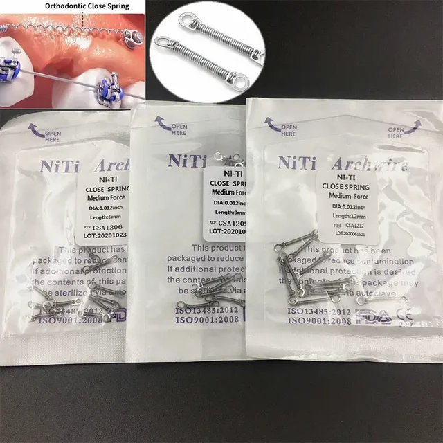 Dental Orthodontic Single Anterior Teeth Torque Spring Orthodntics Niti Open Close Coil Spring Dental Materials Dia 010/012