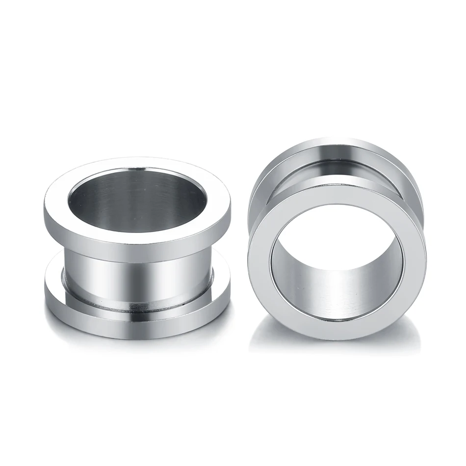 Piercing Jewelry,Ear Piercing Jewelry,Metal Jewelry,Body Piercing Jewelry,Body Jewelry 2Pcs/lot Stainless Steel Ear Plugs Tunnels for Ear Piercing 1.2-30MM Screw Back Flesh Stretchers Expander Gauge Piercings