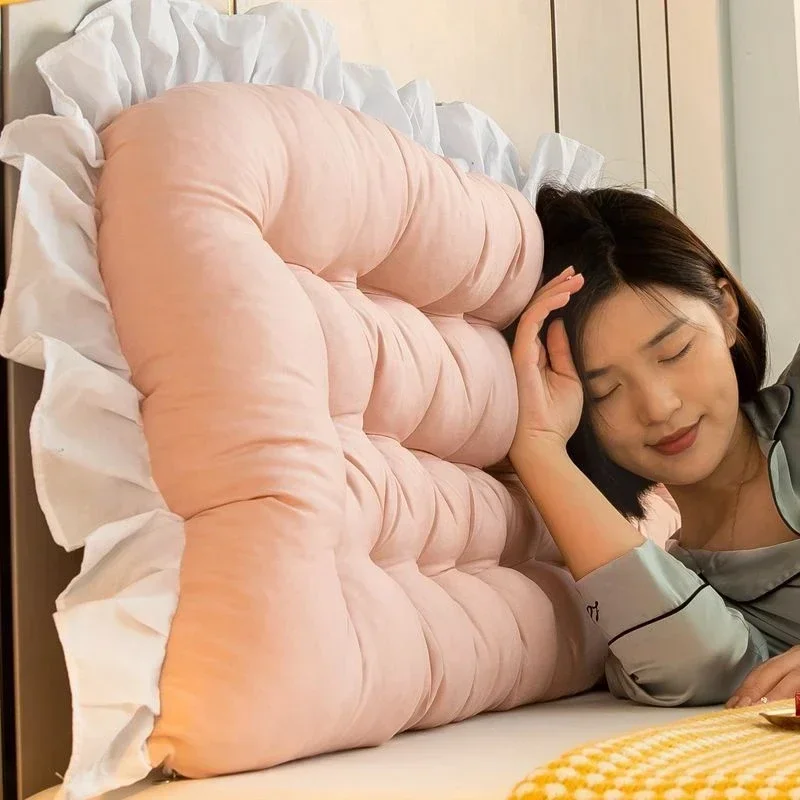 Giant Tatami Plush Cushion Soft Lace Headboard Neck Stuffed Pillow