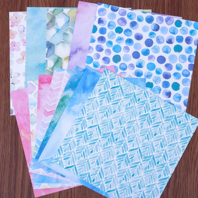 12 Sheets Decorative Paper for Scrapbooking DIY Craft Texture