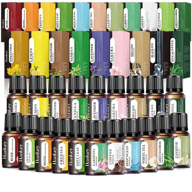 Assorted 20-Flavor Essential Oil Collection for Aromatherapy and Home Fragrance