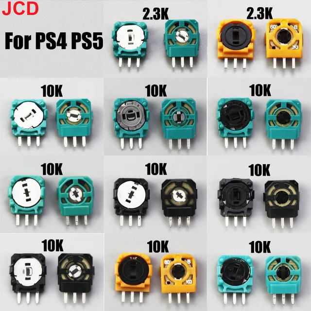 JCD 10pcs Original 3D Analog Micro Switch Sensor for PS4 PS5 Controller 3D Thumbstick Axis Resistors Potentiometer for Xbox one