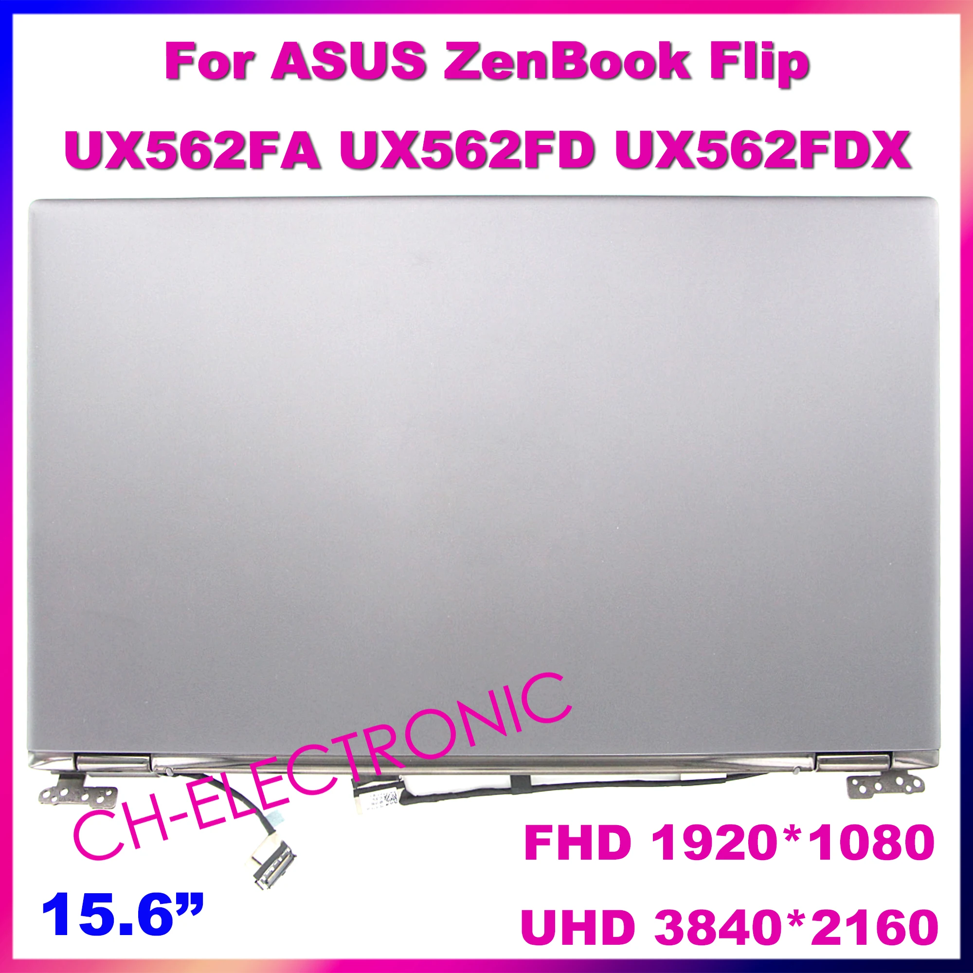 

ЖК-дисплей 15,6 дюйма для Asus Zenbook UX562FA UX562FD UX562FDX FHD 4K UHD 3840*2160, сенсорный экран, дисплей в сборе с петлями, серый