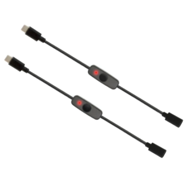 전원 스위치 USB C 타입, 표시등 포함, 암수 USB-C 연장 케이블 스위치..