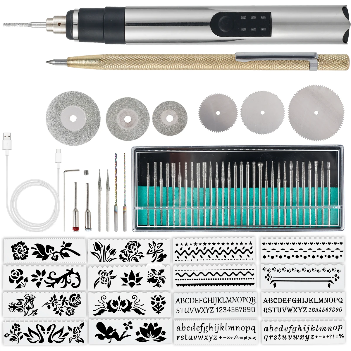 

Electric Engraving Pen Cordless Micro Carving Pen with 3 Adjustable Speed 280mAh Rechargeable Engraver Machine Wireless Etching