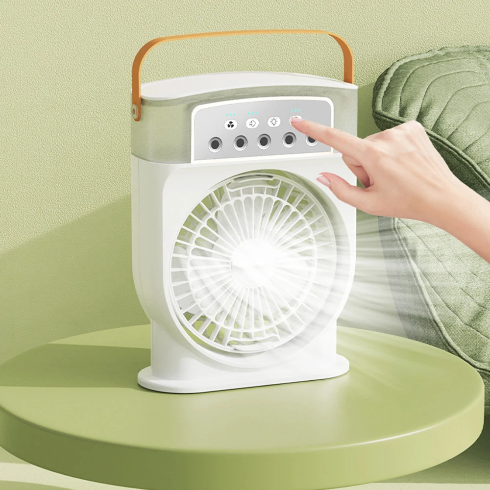 선풍기 야외 미니 휴대용 에어컨, USB 600ml 워터 미스트 가습기 램프, 탁상용 냉각 팬, 방 및 가정용 