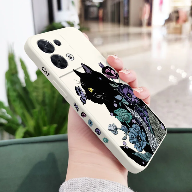 Silicone Soft Cover with Cat Playing Design - Universal Phone Case