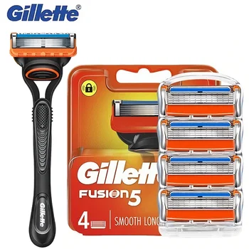 Original Fusion 5 Men's Razor Blades .5 Layers Safety Manual Shaving Head Anti-Friction Blade Beard Shaver Refills