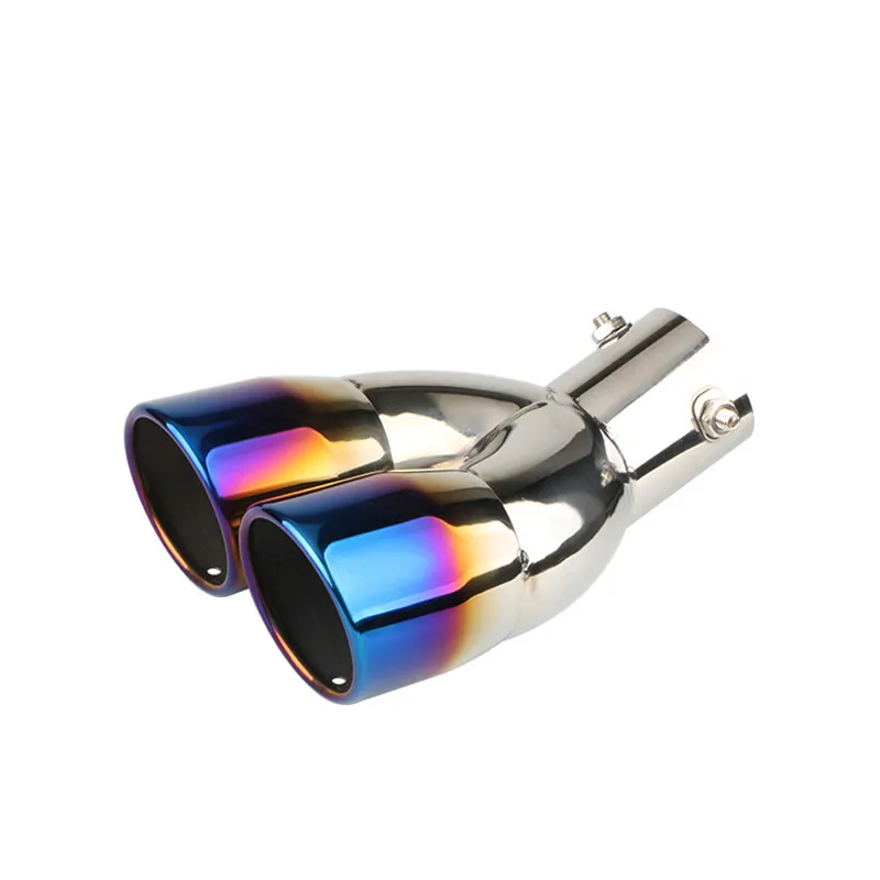 Exhaust Pipe Tip 3 inch Exhaust Tip 76mm Double Exhaust Tail Tip For 3.0" Outside Diameter Tailpipe