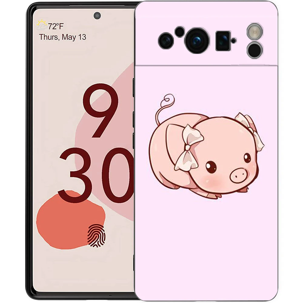 Adorable Pink Pig Cartoon Shockproof Silicone Phone Case Cover