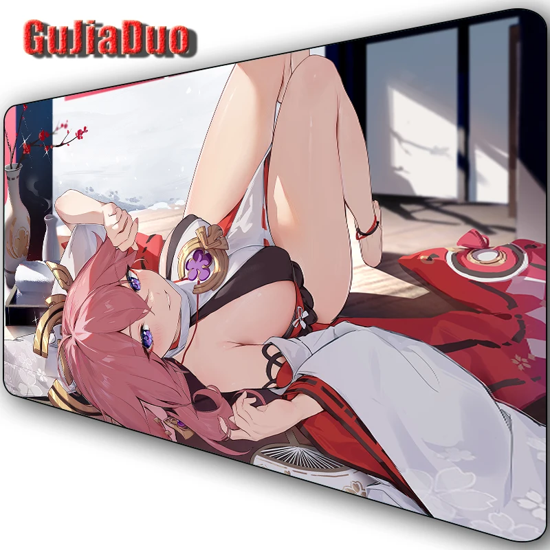 

Genshin Impact Sexy Anime Mouse Pad XXL Gamer Laptop Keyboard Play Mat Gaming Hoom Accessories Kawaii Mange Mousepad Pc Cushion