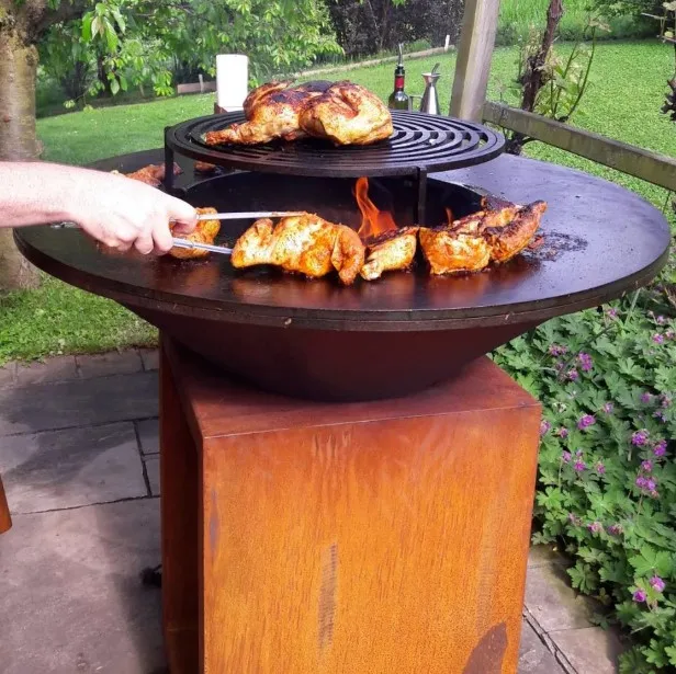 Wood Charcoal Fired Barbecue Bbq Grill Corten Steel Outdoor Garden Grill - Bbq Grills AliExpress