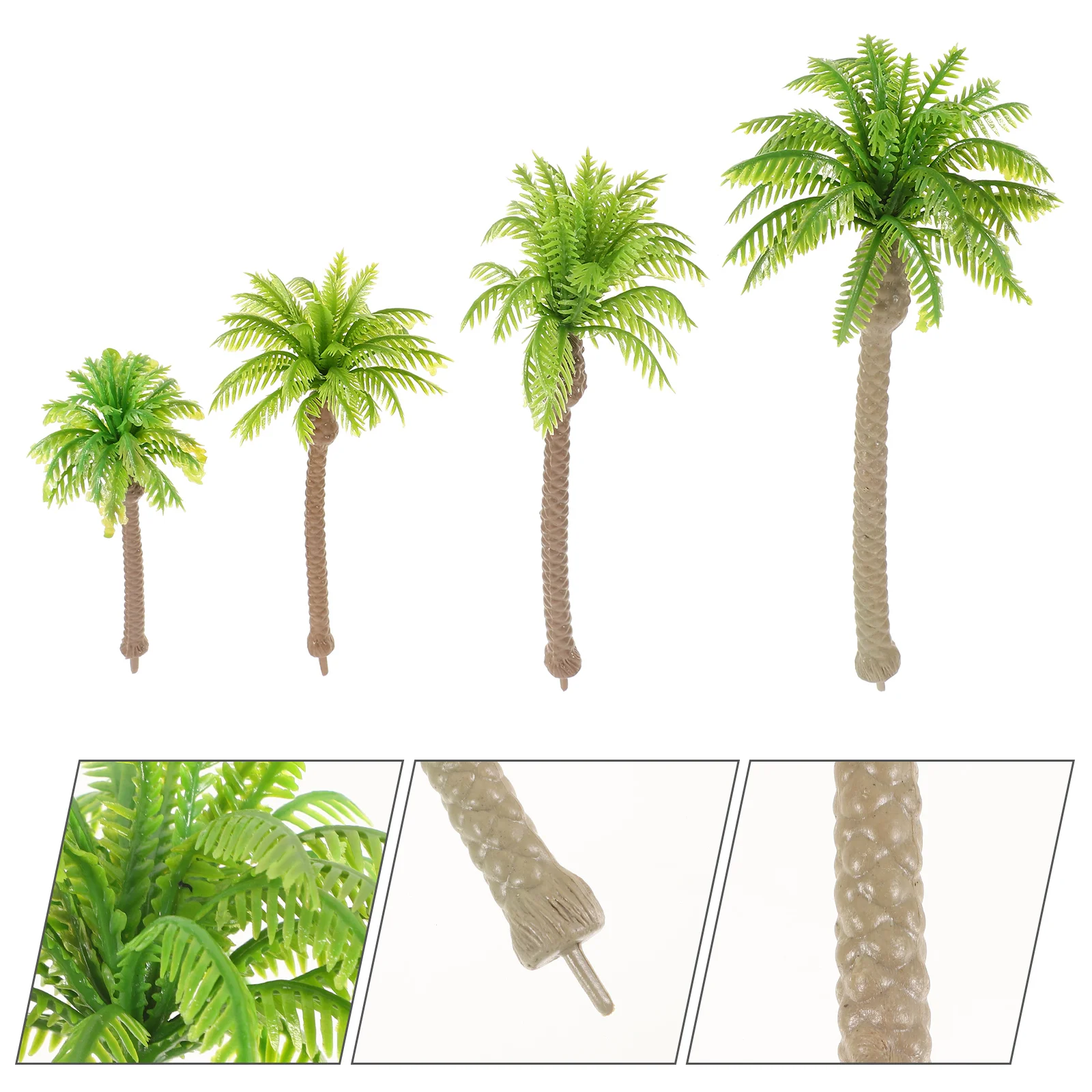 

12 Pcs Sand Table Coconut Tree Decor Miniature Ornaments Plant Realistic Adornment Plastic Model Micro Palm