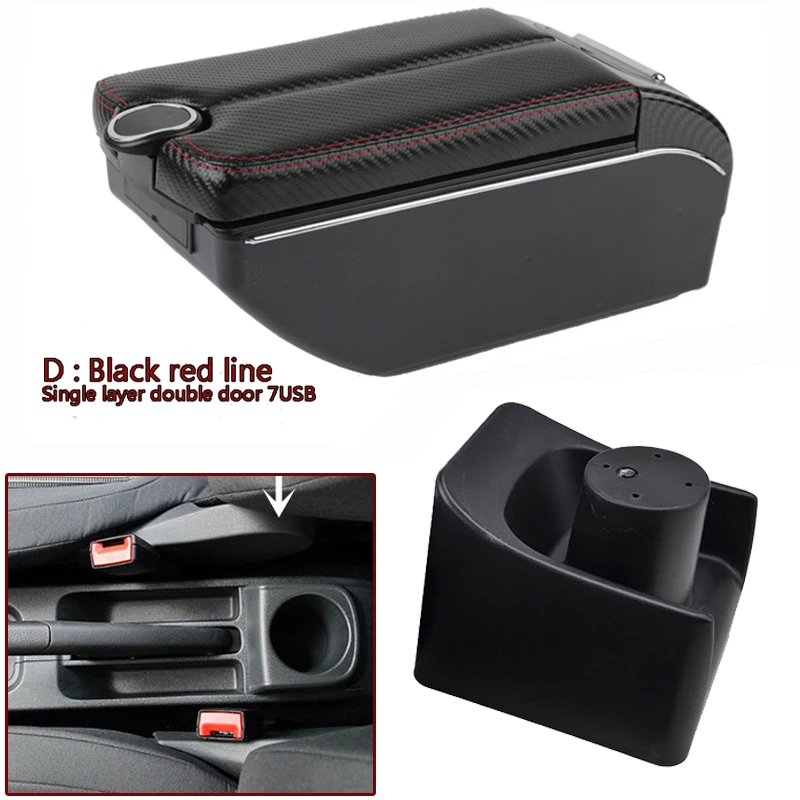 

For Volkswagen POLO Armrest new For VW POLO Mk5 6R Vento Car Armrest box Double door Interior Parts Storage Box 2012-2018