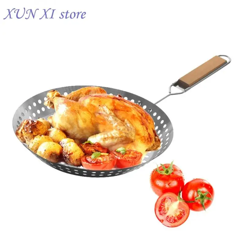 

2023 Round Multi-purpose Hole Barbecue Tray Frypan Perforated Grill Tray Circular BBQ Grill Tray Frypan Perforated Grill Tray