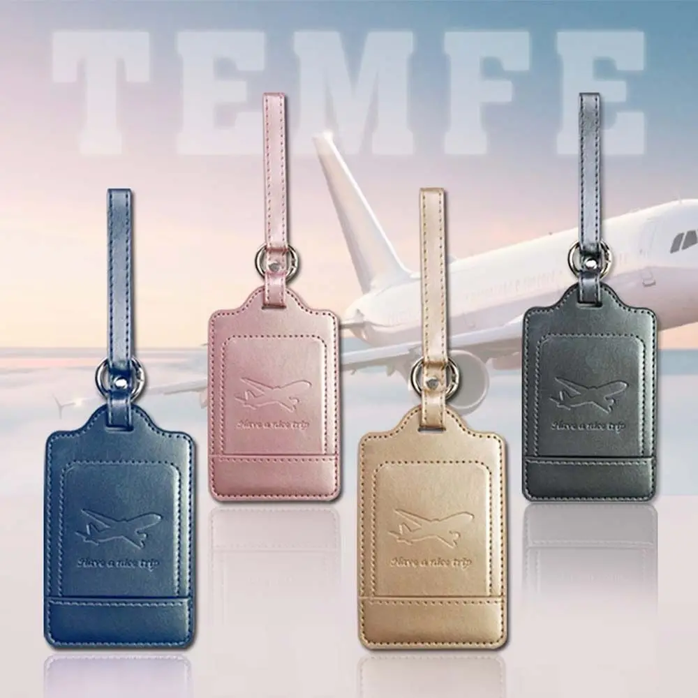 PU Leather Airplane Check-in Handbag Label Travel Airplane Suitcase Tag Travel Accessories Boarding Pass Luggage Tag