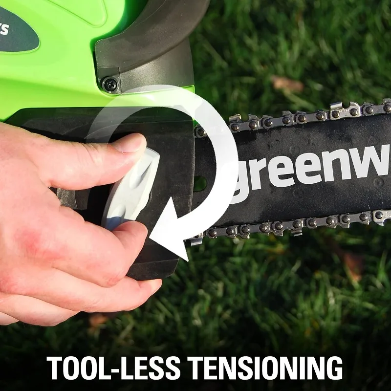 Greenworks 40V 12" Cordless Compact Chainsaw (Great For Storm Clean-Up, Pruning, and Camping), Tool Only