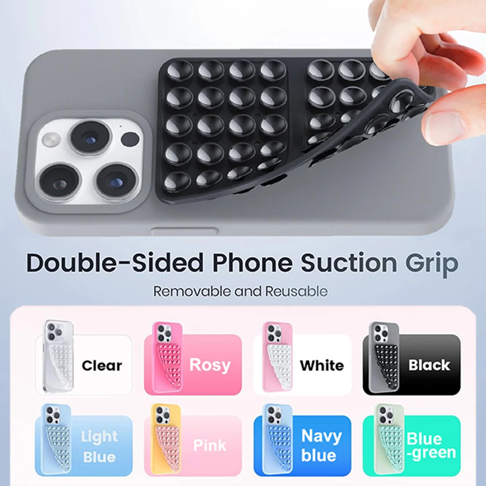PopsoGrip 핸즈프리 실리콘 흡입 컵 전화 마운트 양면 흡입 전화 케이스 아이폰에 대한 전화 그립 삼성 뒷면 커버