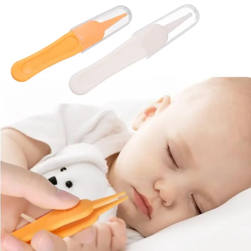 2pcs/lot Safety Obtuse Clean Tweezer for Baby Cleaning Earwax Booger Navel Dirt Tweezer Infant Baby Daily Nursing Care
