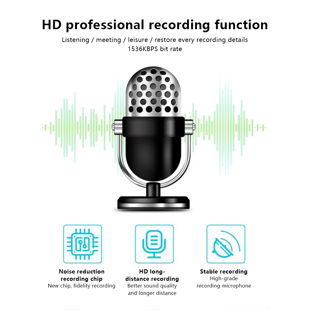 Compatível com Bluetooth v4 Leitor de Mp3 Portátil Alto-falante de Música Rádio Caminhada Corrida Gravador de Áudio Digital Reunião - Image 3