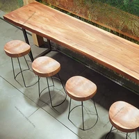 Nordic Originality Bar Table Solid Wood Designers Balcony Wall Advanced Bar Table Saloon Coffee Tavern Furniture Mesa Alta FYBT 3