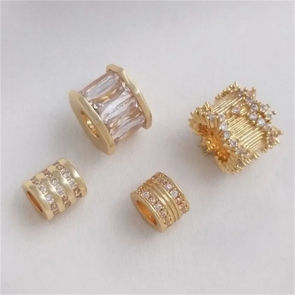 

Искусственное золото 14K с большими бусинами с отверстиями, подвеска с искусственным кулоном, ожерелье «сделай сам», подвеска K344