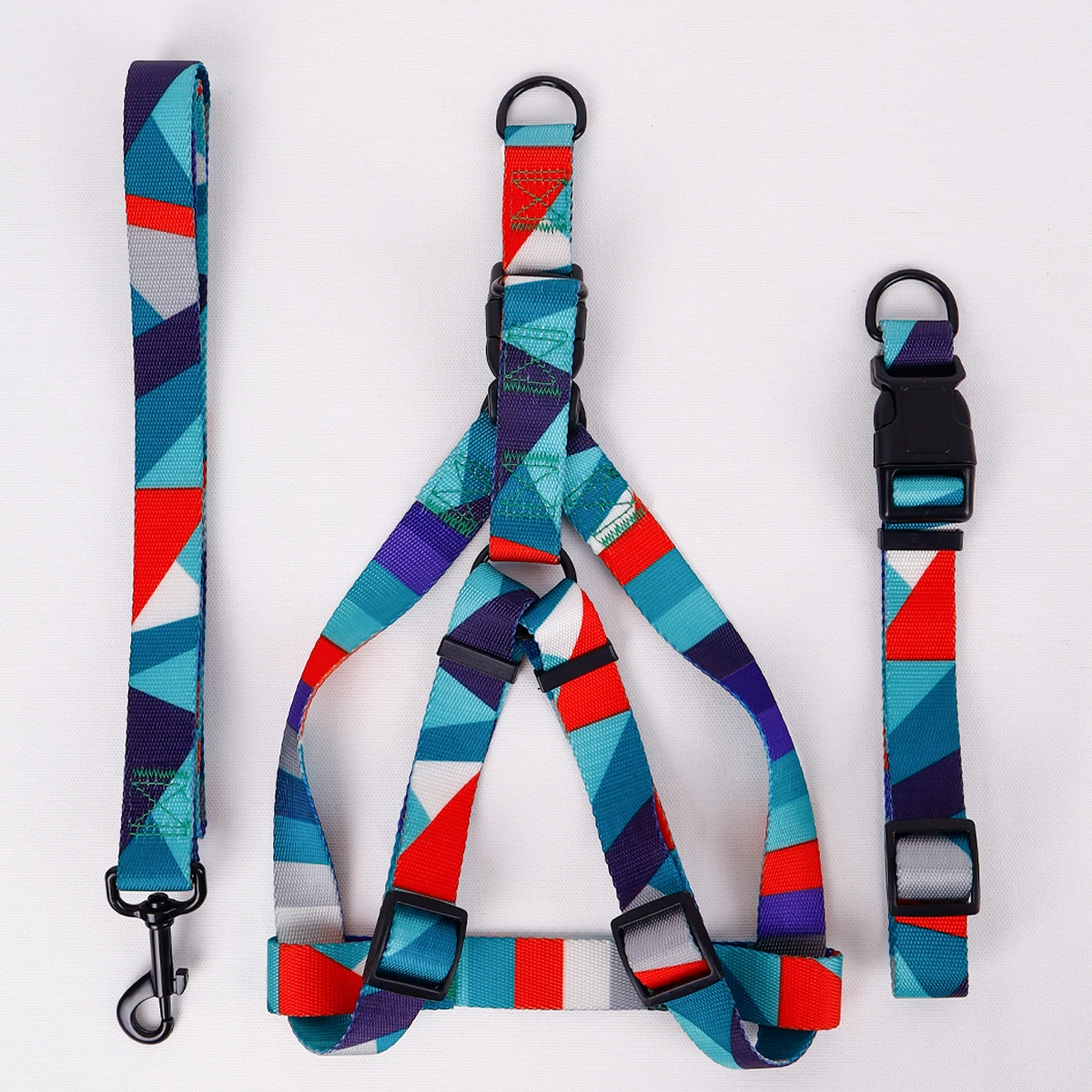 1PC Pet Abstract Chest And harness Set, Dog Webbing Leash, Dog Walking Leash, Dog Collar Three-piece Set 1PC Pet Abstract Chest And harness Set, Dog Webbing Leash, Dog Walking Leash, Dog Collar Three-piece Set