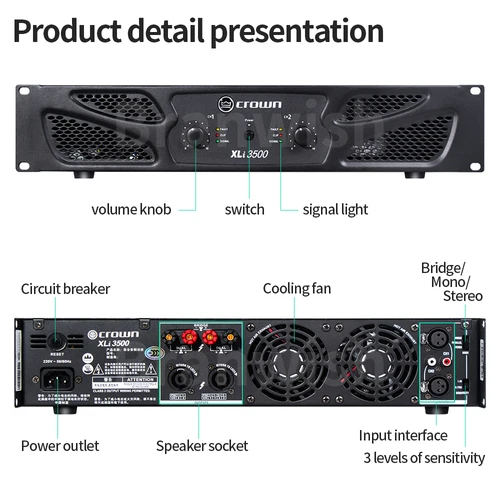 XLi-3500 파워 앰프 전문 오디오 DJ 장비, 라인 어레이 스피커 서브 우퍼 스피커 스테이지 웨딩 KTV 가정용 4