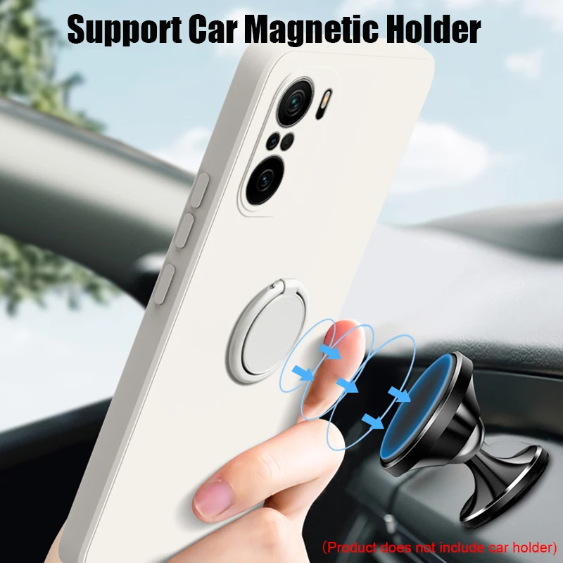 Liquid Fold Holder Ring Silicone Phone Case - Original Back Cover