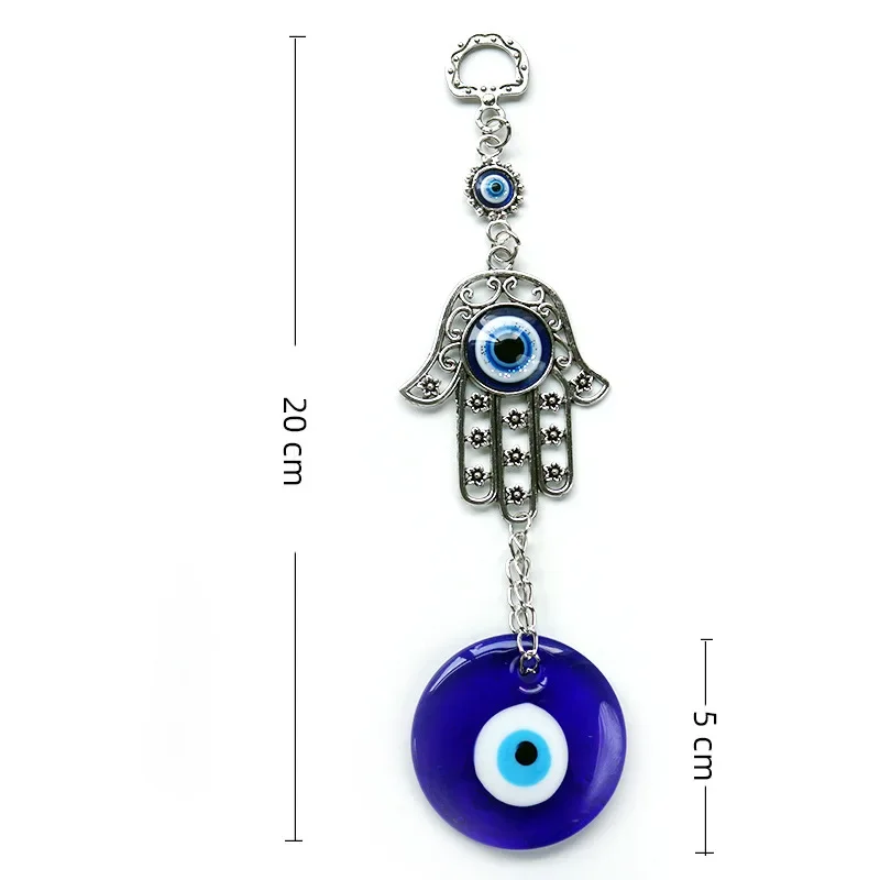HEEPDD Blue Evil Eye, amuleto di Vetro Turco, benedizione di buona Fortuna, Ornamento da Appendere a Parete per Regali Decorativi per l'home Office