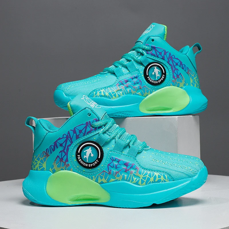 

New Fashion Basketball Shoes for Children Breathable Mesh Professional Sneakers Teenager Bounce Platform Sports Shoes Trainers