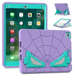 Durable Kids Tablet Case - Rugged Silicone & PC Protection - iPad Air 2 Pro 9.7 (Purple and mint)