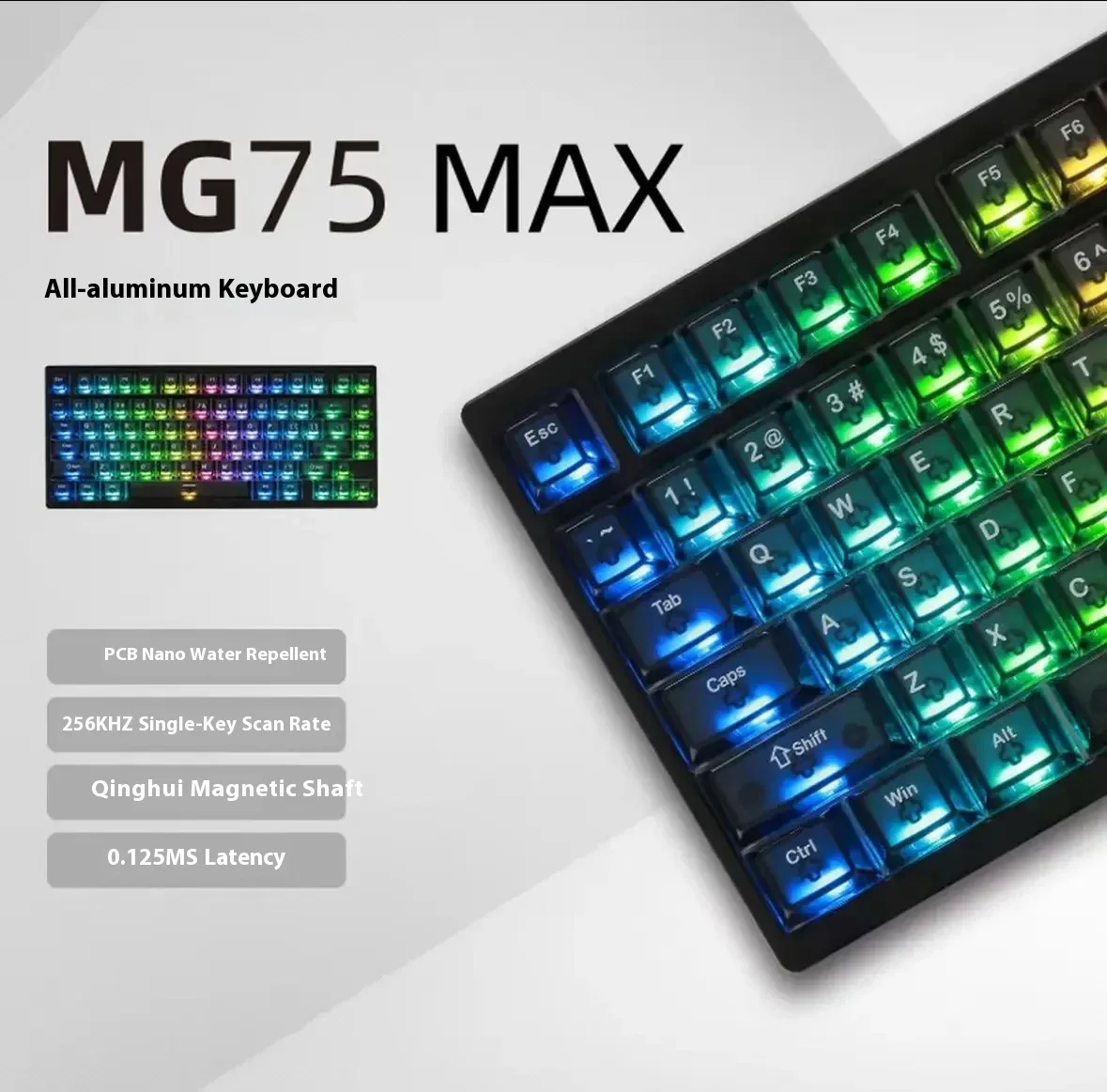 キーボード IROK MG75 PRO BLACK IROK MG75 Pro Magnetic Switch Keyboard 8000Hz 0.005mmRT