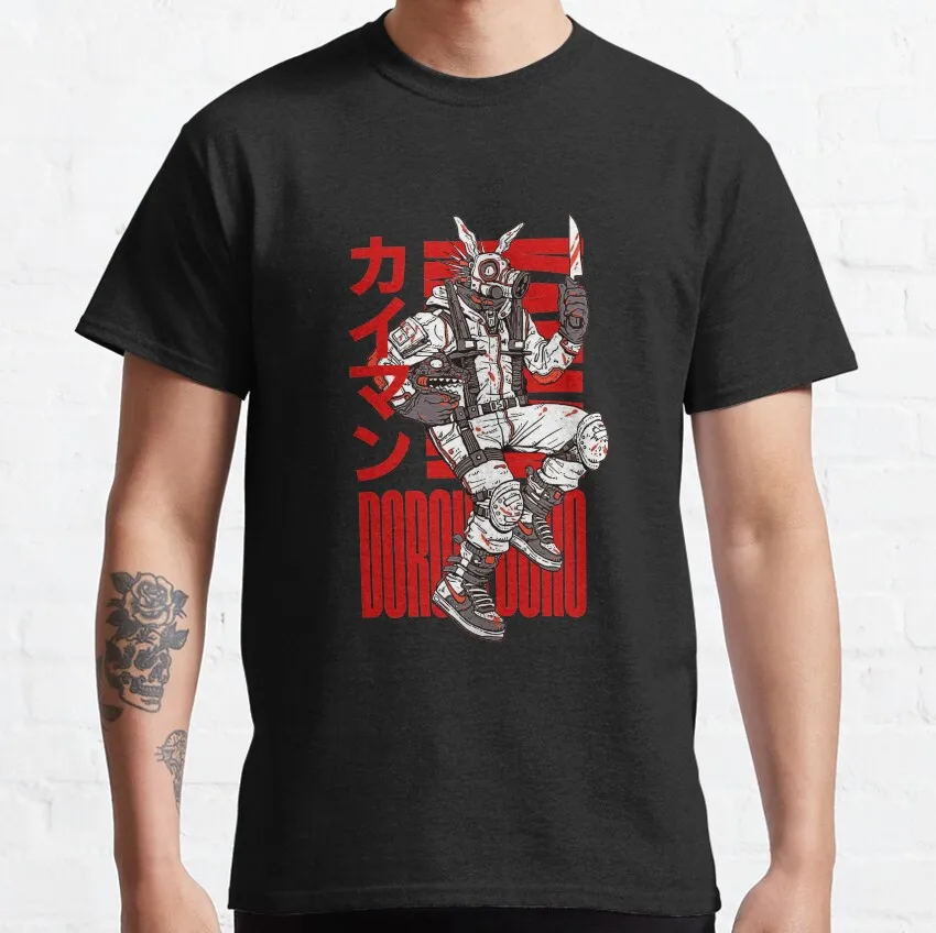 Hungry Bug Gyoza Anime Gothic T-Shirts for Men - 100% Cotton Short Sleeve Tee, Large Size