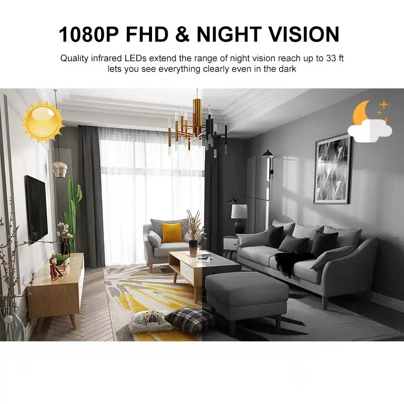 HD 1080P Wireless IP Camera Wifi 360 CCTV Camera Mini Pet Video Surveillance Camera With Wifi Baby Monitor icam365 Smart Home