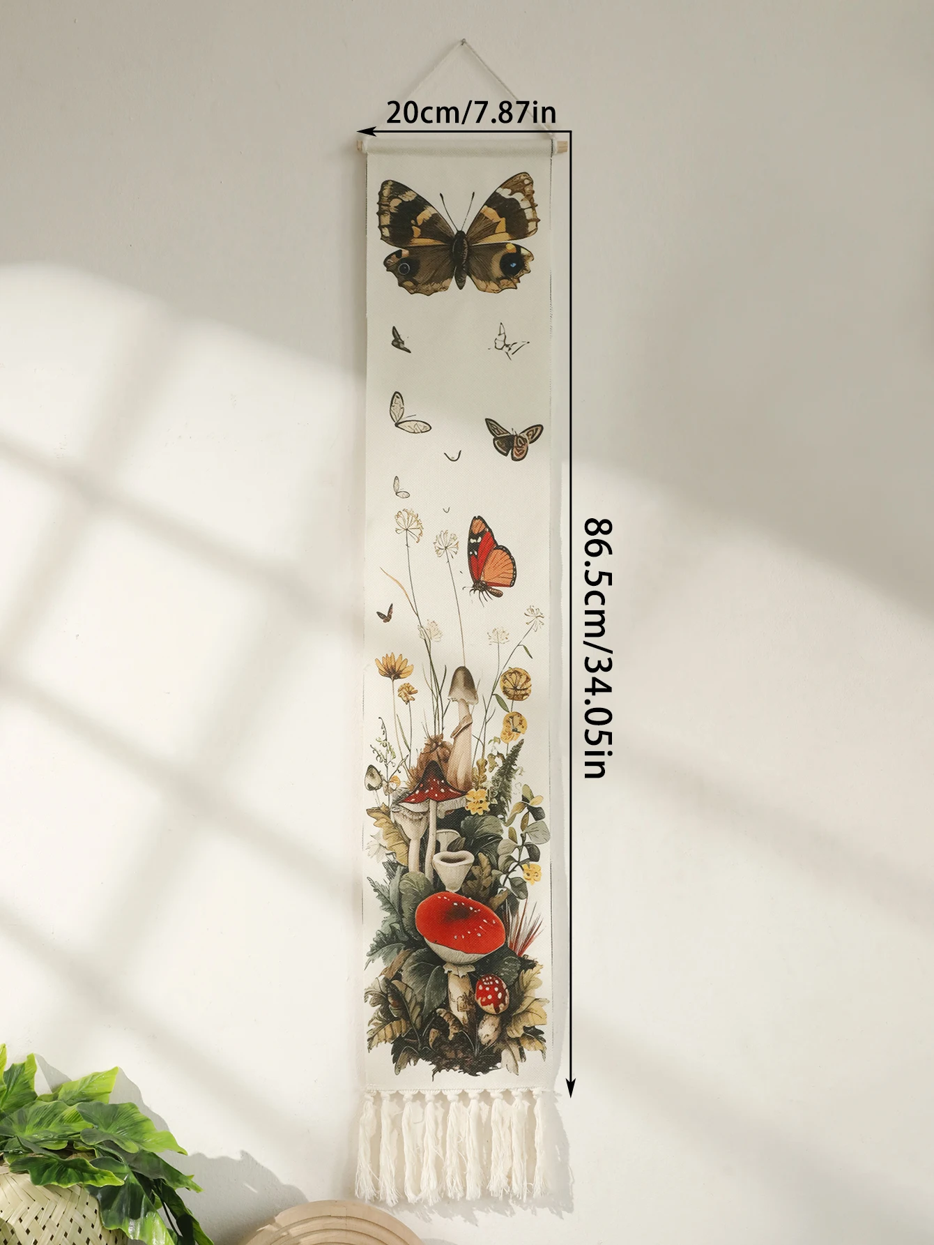 Tapisserie murale en macramé, papillon, champignon, Boho, décoration de maison, tenture murale, tapisseries chics, décorations de salle, cadeau esthétique 5