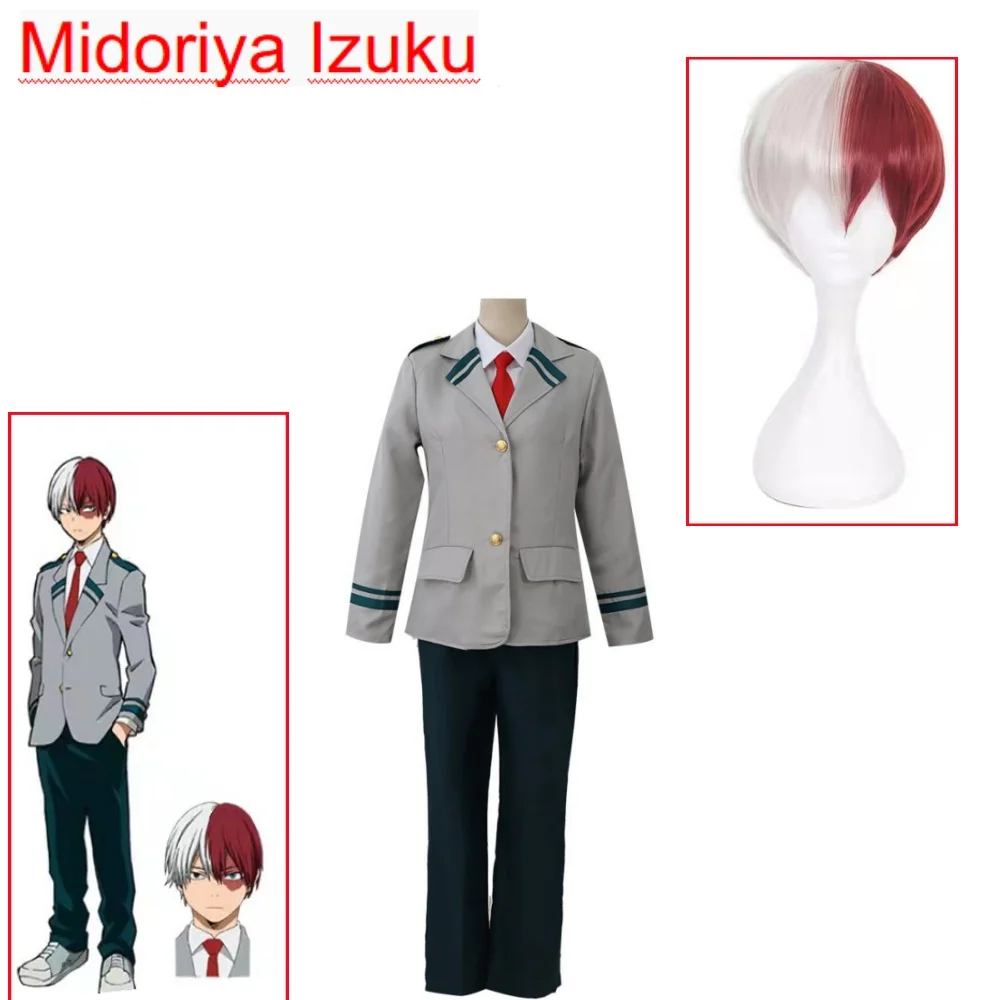 

Midoriya Izuku Bakugo Katsuki Uraraka Ochaco Todoroki Shoto JK High School Uniform Outfits Anime Cosplay Costumes Anime Cosplay