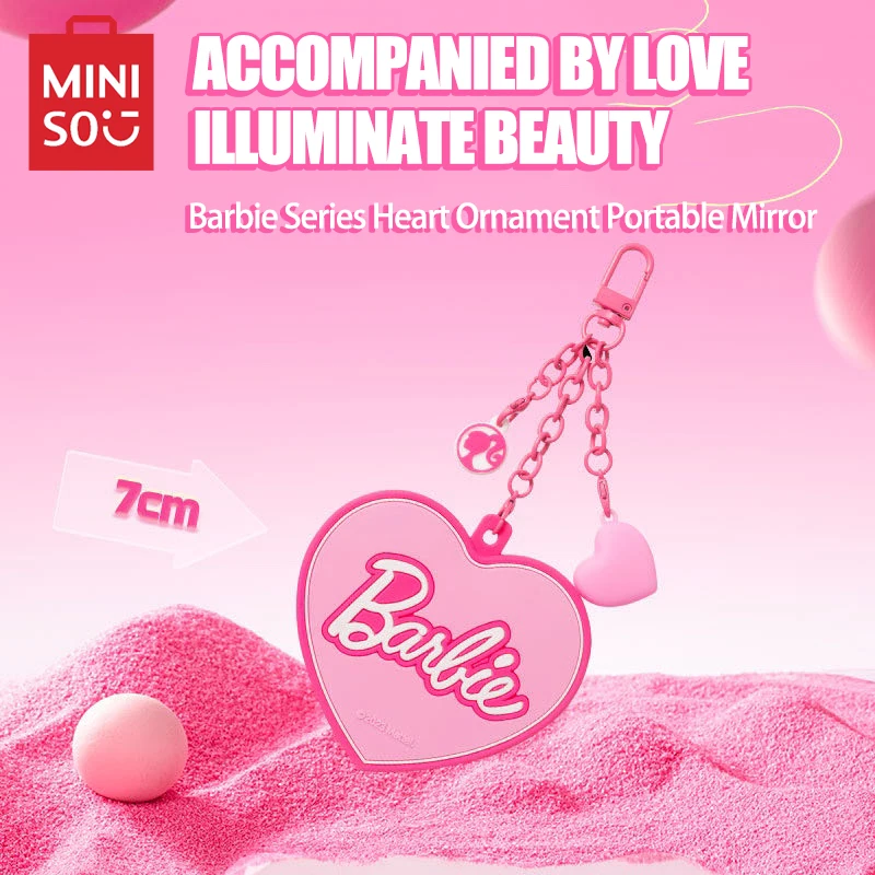 

MINISO Barbie Series Joint Key Chain Pendant Decoration Love Portable Mirror Mini Comb Christmas Gift Kawaii Children's Toys