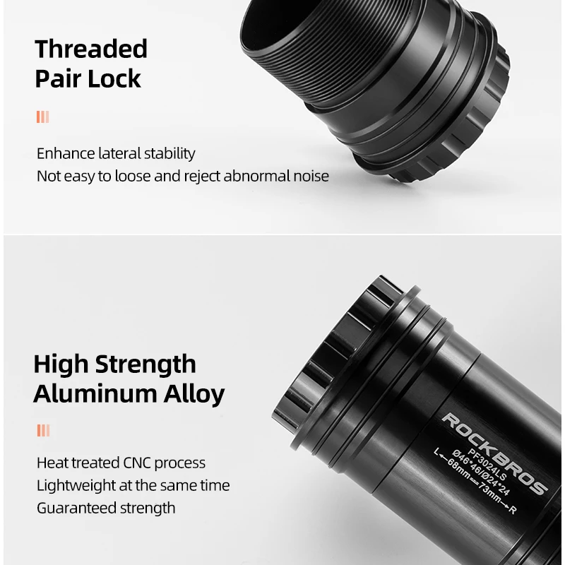 ROCKBROS Press-in Bicycle Bottom Bracket Thread Lock Ceramic Bottom Bracket BB86/90 Washer Five-way 68-73/86.5-92 Bike Parts